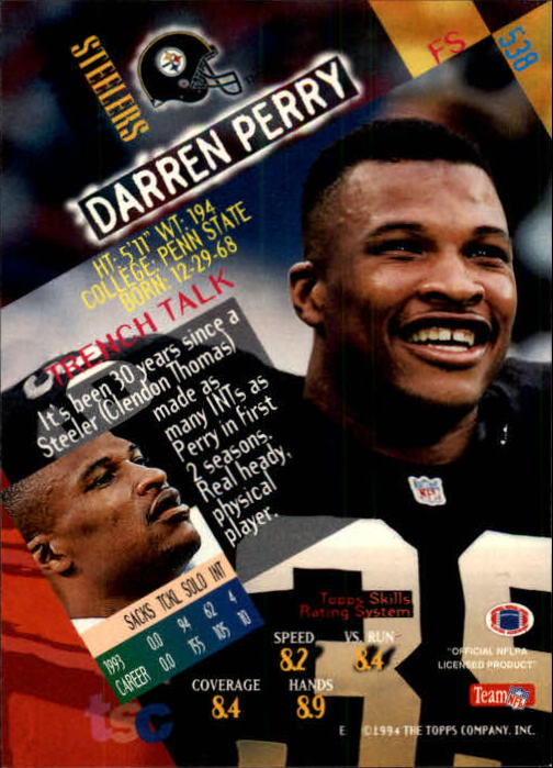1994 Stadium Club Football "Main Set" Cards #501 to #630 Rookies and Veterans - Picture 75 of 265