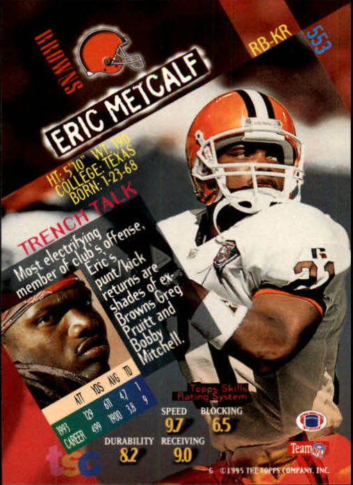 1994 Stadium Club Football "Main Set" Cards #501 to #630 Rookies and Veterans - Picture 105 of 265