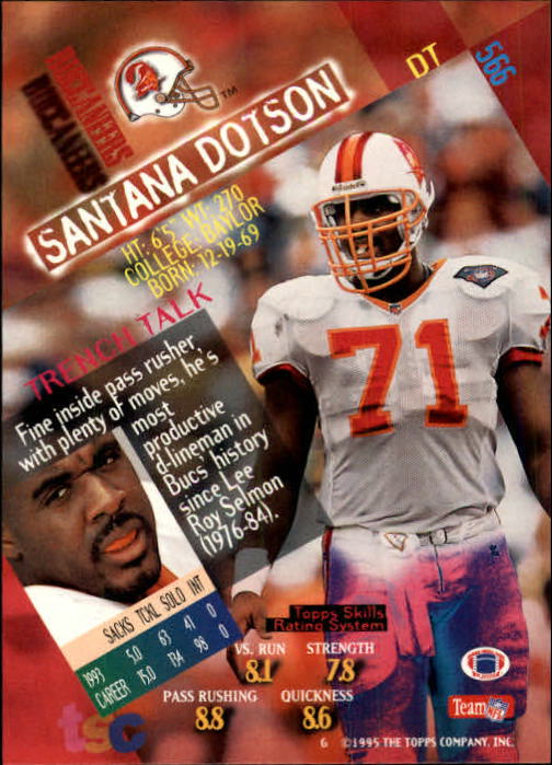 1994 Stadium Club #566 Santana Dotson back image