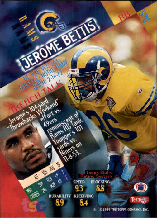 1994 Stadium Club Football "Main Set" Cards #501 to #630 Rookies and Veterans - Picture 139 of 265