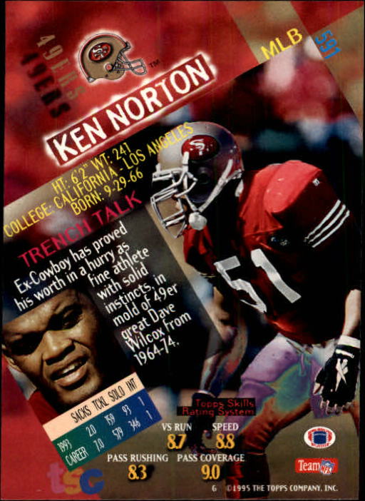 1994 Stadium Club #591 Ken Norton Jr. back image