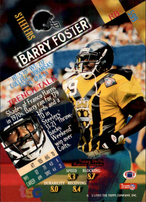 1994 Stadium Club #599 Barry Foster back image