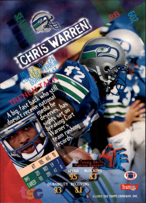 1994 Stadium Club Football "Main Set" Cards #501 to #630 Rookies and Veterans - Picture 203 of 265