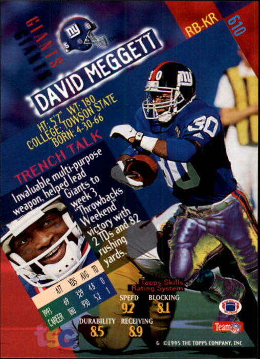 1994 Stadium Club Football "Main Set" Cards #501 to #630 Rookies and Veterans - Picture 219 of 265