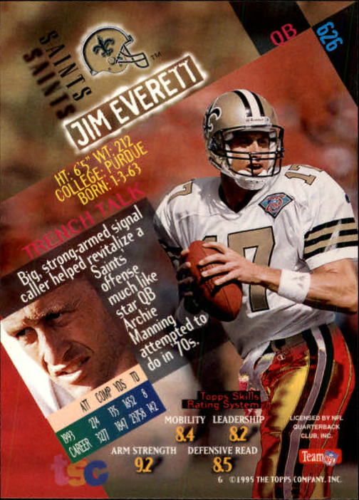 1994 Stadium Club Football "Main Set" Cards #501 to #630 Rookies and Veterans - Picture 251 of 265