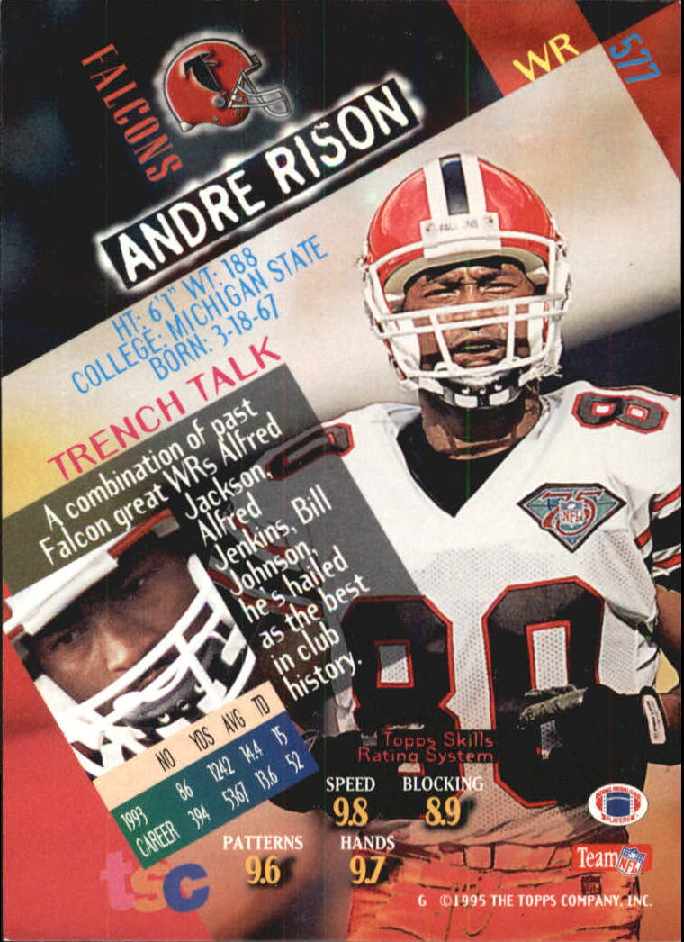 1994 Stadium Club First Day #577 Andre Rison back image