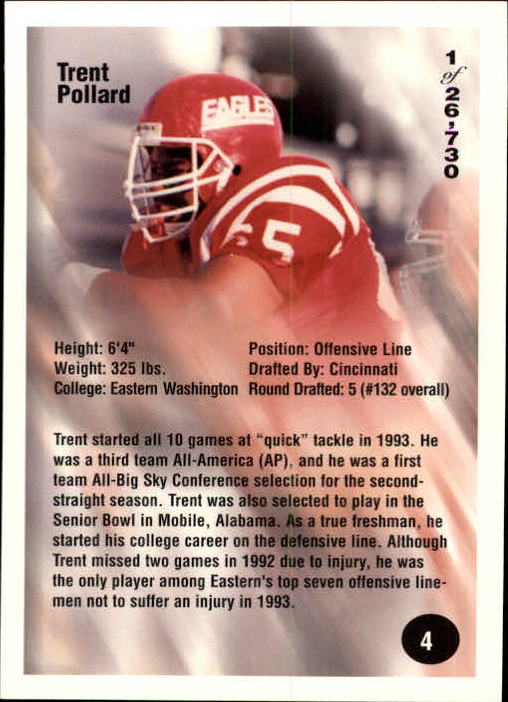 B7654- 1994 Superior Rookies Football Cards 1-80 -You Pick- 15+ FREE US SHIP - Picture 9 of 161