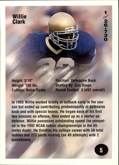 B7654- 1994 Superior Rookies Football Cards 1-80 -You Pick- 15+ FREE US SHIP - Picture 11 of 161