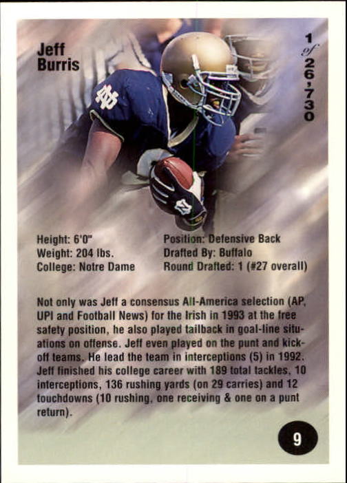 B7654- 1994 Superior Rookies Football Cards 1-80 -You Pick- 15+ FREE US SHIP - Picture 19 of 161