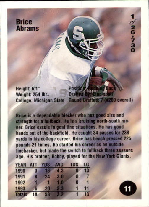 B7654- 1994 Superior Rookies Football Cards 1-80 -You Pick- 15+ FREE US SHIP - Picture 23 of 161