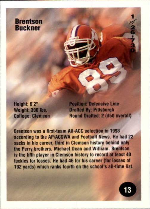 B7654- 1994 Superior Rookies Football Cards 1-80 -You Pick- 15+ FREE US SHIP - Picture 27 of 161