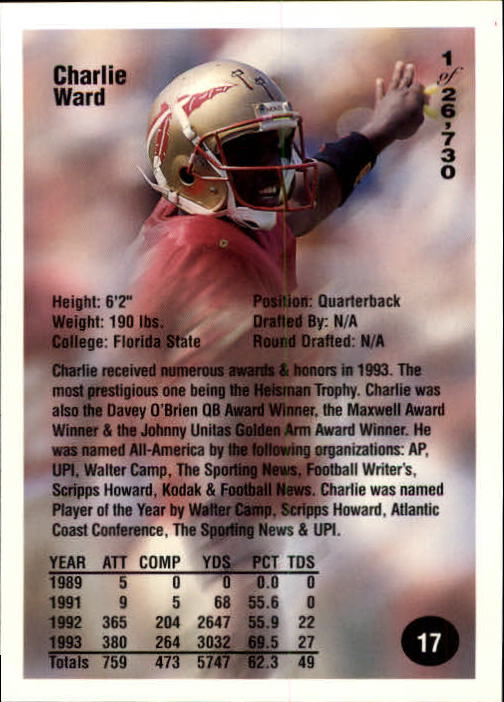 B7654- 1994 Superior Rookies Football Cards 1-80 -You Pick- 15+ FREE US SHIP - Picture 35 of 161