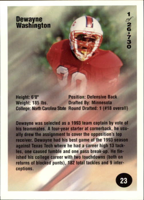 B7654- 1994 Superior Rookies Football Cards 1-80 -You Pick- 15+ FREE US SHIP - Picture 47 of 161