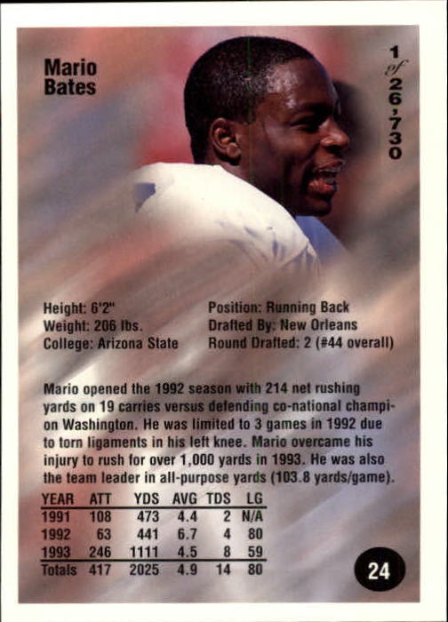 B7654- 1994 Superior Rookies Football Cards 1-80 -You Pick- 15+ FREE US SHIP - Picture 49 of 161