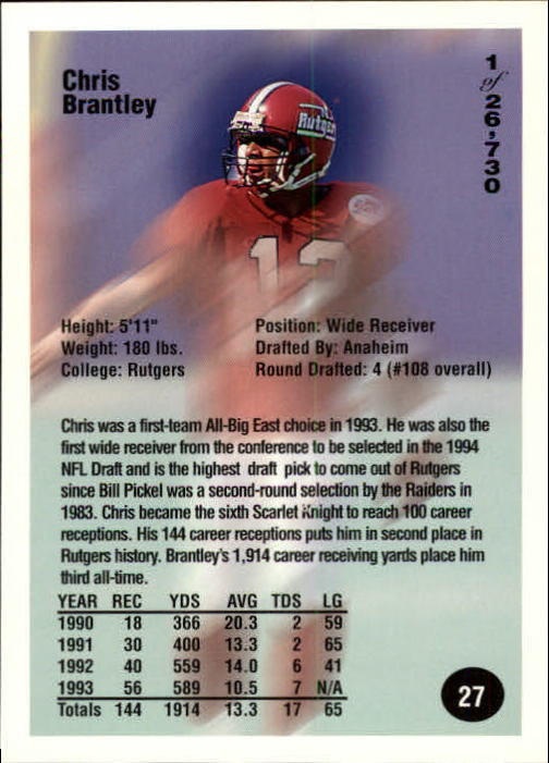 B7654- 1994 Superior Rookies Football Cards 1-80 -You Pick- 15+ FREE US SHIP - Picture 55 of 161