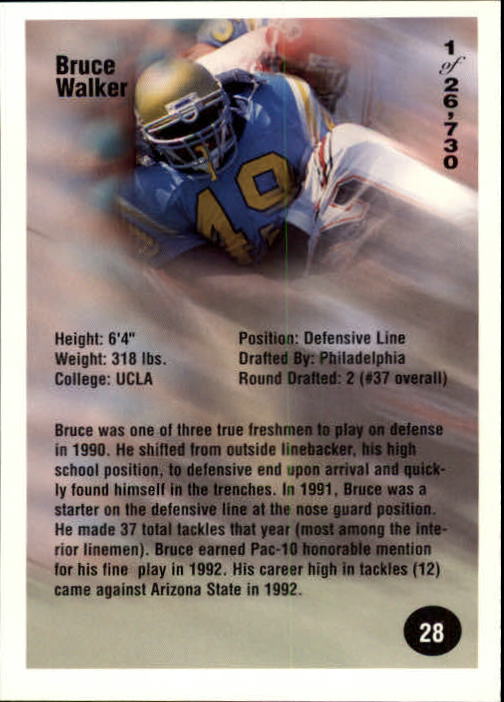 B7654- 1994 Superior Rookies Football Cards 1-80 -You Pick- 15+ FREE US SHIP - Picture 57 of 161