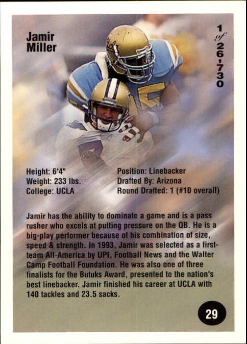 B7654- 1994 Superior Rookies Football Cards 1-80 -You Pick- 15+ FREE US SHIP - Picture 59 of 161