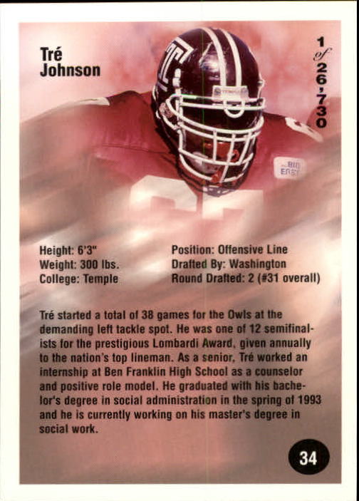 B7654- 1994 Superior Rookies Football Cards 1-80 -You Pick- 15+ FREE US SHIP - Picture 69 of 161