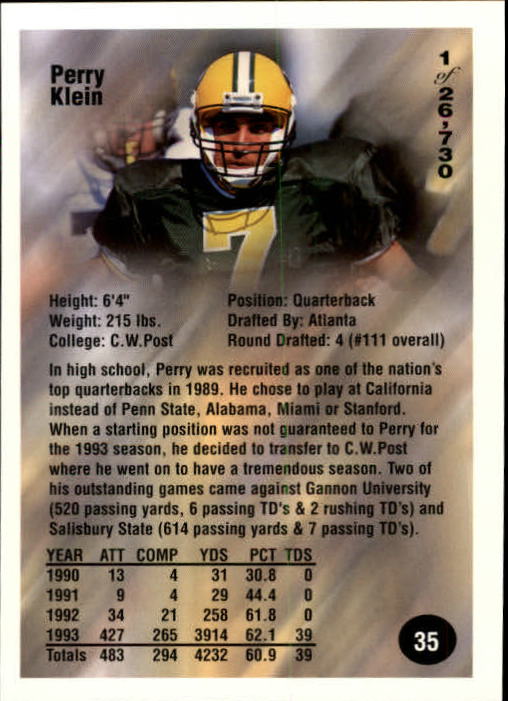 B7654- 1994 Superior Rookies Football Cards 1-80 -You Pick- 15+ FREE US SHIP - Picture 71 of 161