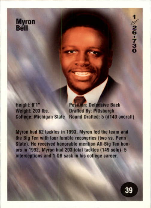 B7654- 1994 Superior Rookies Football Cards 1-80 -You Pick- 15+ FREE US SHIP - Picture 79 of 161