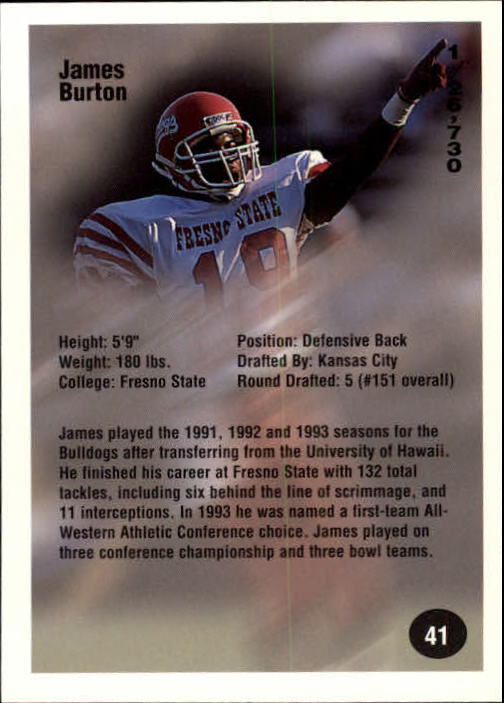 B7654- 1994 Superior Rookies Football Cards 1-80 -You Pick- 15+ FREE US SHIP - Picture 83 of 161