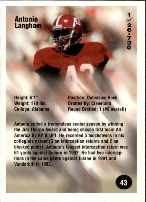 B7654- 1994 Superior Rookies Football Cards 1-80 -You Pick- 15+ FREE US SHIP - Picture 87 of 161