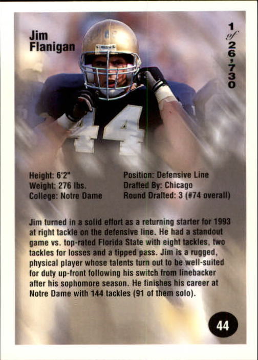 B7654- 1994 Superior Rookies Football Cards 1-80 -You Pick- 15+ FREE US SHIP - Picture 89 of 161