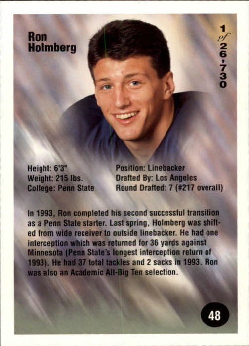 B7654- 1994 Superior Rookies Football Cards 1-80 -You Pick- 15+ FREE US SHIP - Picture 97 of 161