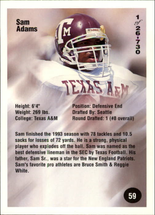 B7654- 1994 Superior Rookies Football Cards 1-80 -You Pick- 15+ FREE US SHIP - Picture 119 of 161