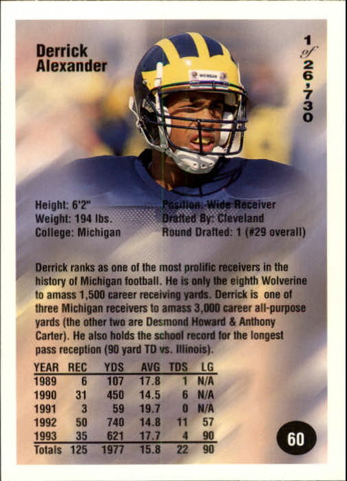 B7654- 1994 Superior Rookies Football Cards 1-80 -You Pick- 15+ FREE US SHIP - Picture 121 of 161