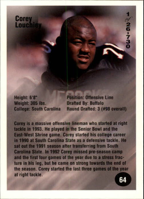 B7654- 1994 Superior Rookies Football Cards 1-80 -You Pick- 15+ FREE US SHIP - Picture 129 of 161