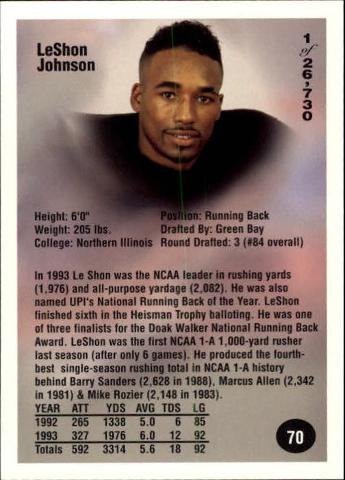 B7654- 1994 Superior Rookies Football Cards 1-80 -You Pick- 15+ FREE US SHIP - Picture 141 of 161