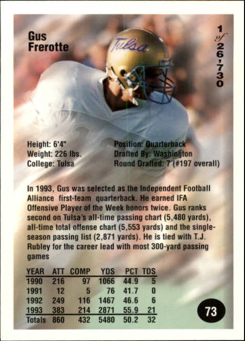 B7654- 1994 Superior Rookies Football Cards 1-80 -You Pick- 15+ FREE US SHIP - Picture 147 of 161