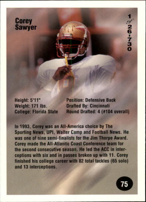 B7654- 1994 Superior Rookies Football Cards 1-80 -You Pick- 15+ FREE US SHIP - Picture 151 of 161