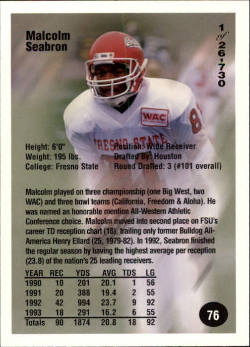 B7654- 1994 Superior Rookies Football Cards 1-80 -You Pick- 15+ FREE US SHIP - Picture 153 of 161