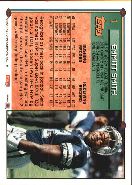 1994 Classic Pro Line Live Emmitt Smith #CC3, Mint (1 of 10,000