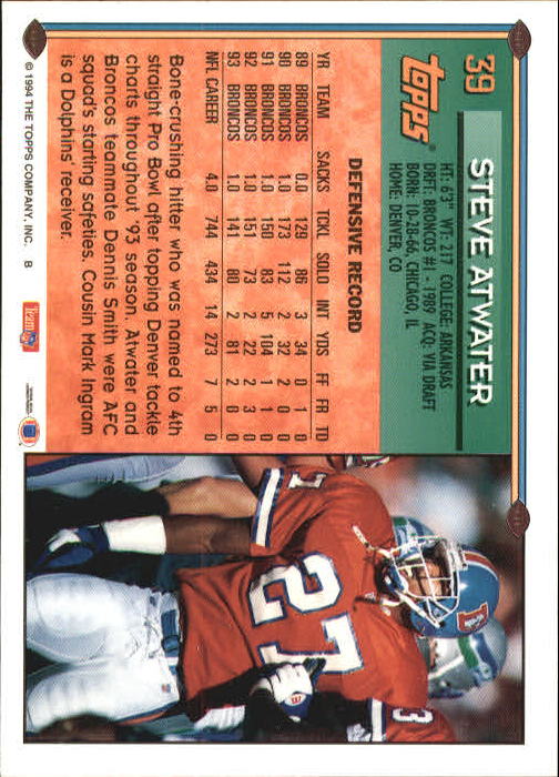 : 1990 Pro Set #86 Steve Atwater Mint Football NFL