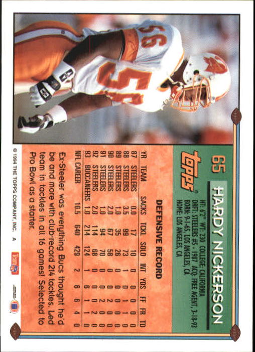 A8029- 1994 Topps Football Card #s 1-250 +Rookies -You Pick- 15+ FREE US SHIP - Picture 61 of 176