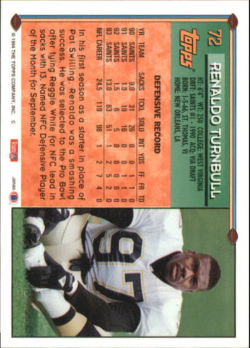 A8029- 1994 Topps Football Card #s 1-250 +Rookies -You Pick- 15+ FREE US SHIP - Picture 67 of 176