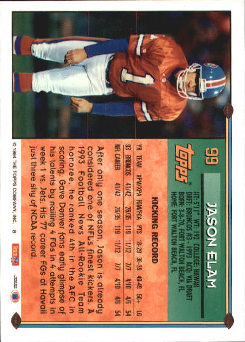 A8029- 1994 Topps Football Card #s 1-250 +Rookies -You Pick- 15+ FREE US SHIP - Picture 83 of 176