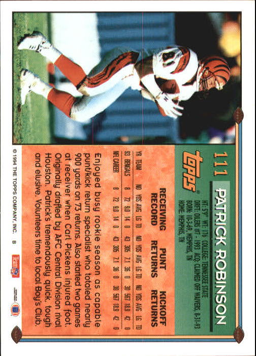 A8029- 1994 Topps Football Card #s 1-250 +Rookies -You Pick- 15+ FREE US SHIP - Picture 93 of 176