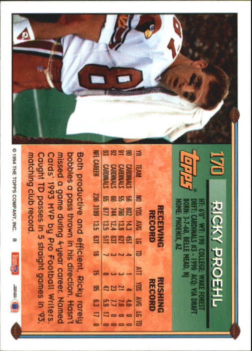 A8029- 1994 Topps Football Card #s 1-250 +Rookies -You Pick- 15+ FREE US SHIP - Picture 131 of 176
