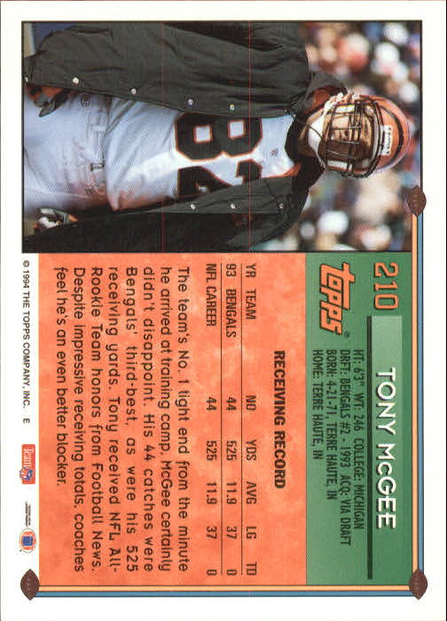 A8029- 1994 Topps Football Card #s 1-250 +Rookies -You Pick- 15+ FREE US SHIP - Picture 148 of 176
