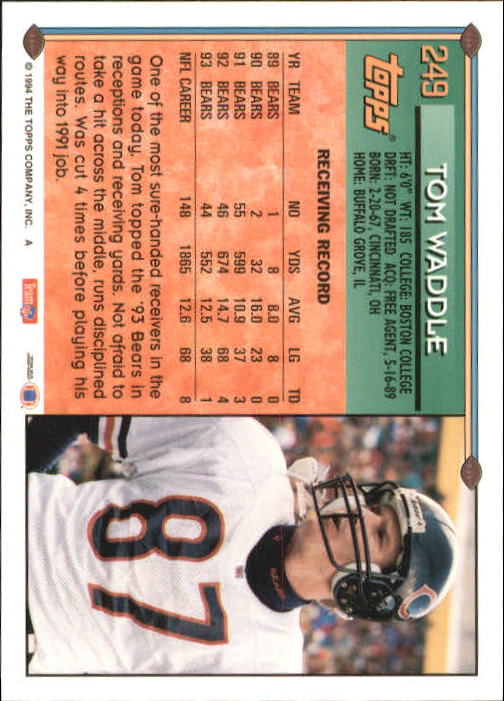A8029- 1994 Topps Football Card #s 1-250 +Rookies -You Pick- 15+ FREE US SHIP - Picture 176 of 176