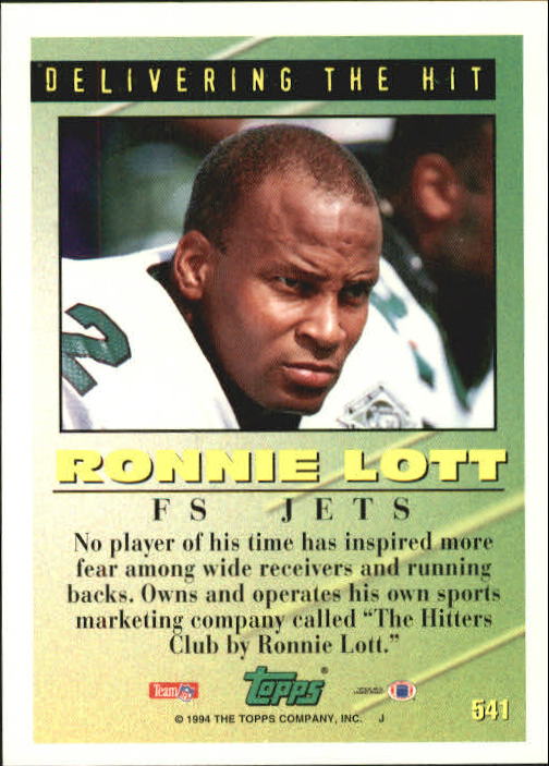 1994 Topps #541 Ronnie Lott back image