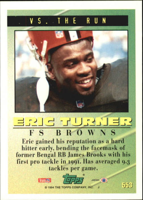 1994 Topps #553 Eric Turner TOG back image