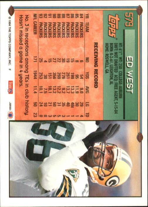 A8029- 1994 Topps Football Cards 551-660 +Rookies -You Pick- 15+ FREE US SHIP - Picture 59 of 125