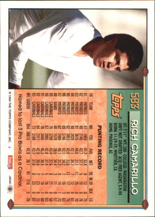 A8029- 1994 Topps Football Cards 551-660 +Rookies -You Pick- 15+ FREE US SHIP - Picture 63 of 125