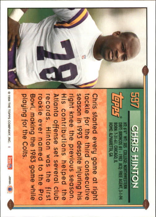 A8029- 1994 Topps Football Cards 551-660 +Rookies -You Pick- 15+ FREE US SHIP - Picture 73 of 125