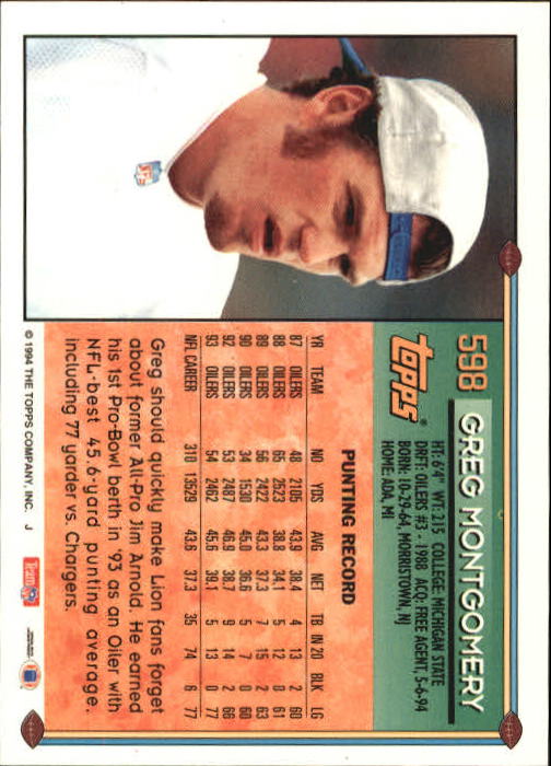 A8029- 1994 Topps Football Cards 551-660 +Rookies -You Pick- 15+ FREE US SHIP - Picture 75 of 125